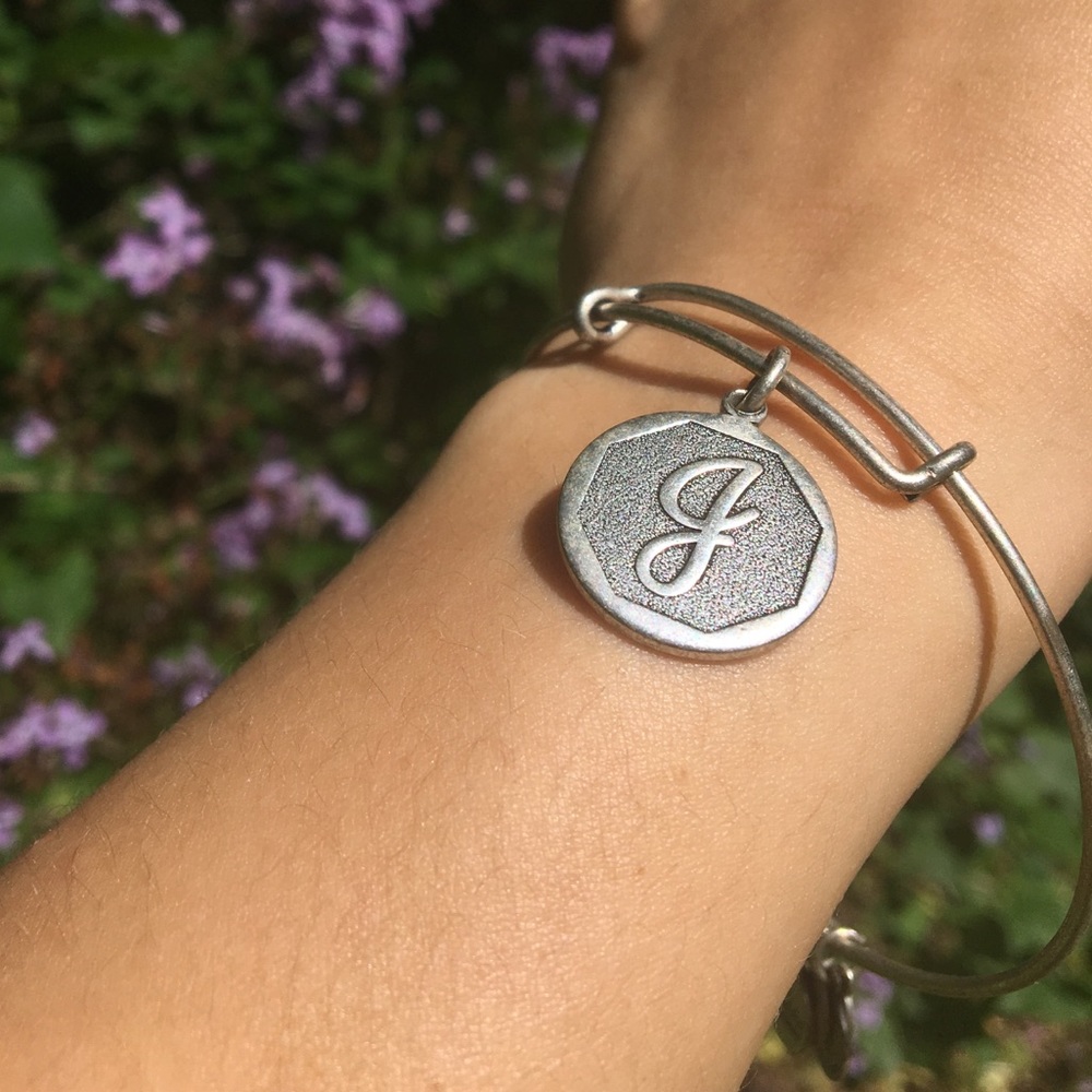 Silver “J” Charm Alex and Ani Bracelet